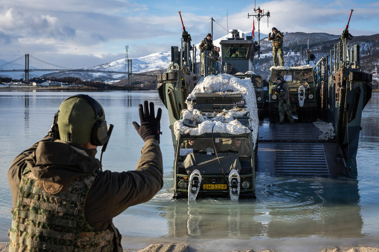 Militairen tijdens de oefening Joint Viking.