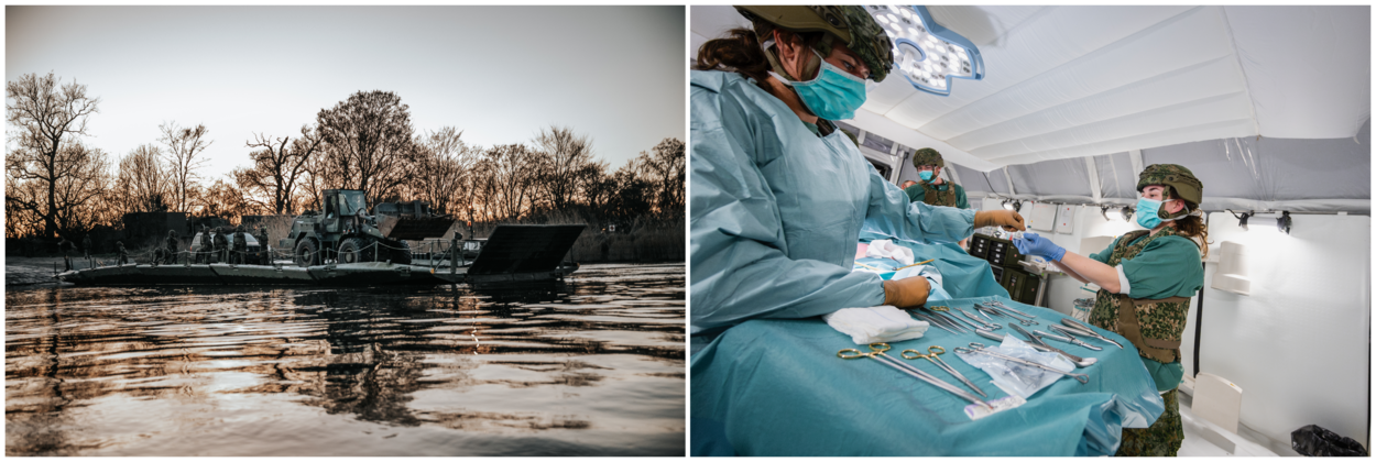 Militairen beklimmen een ladder