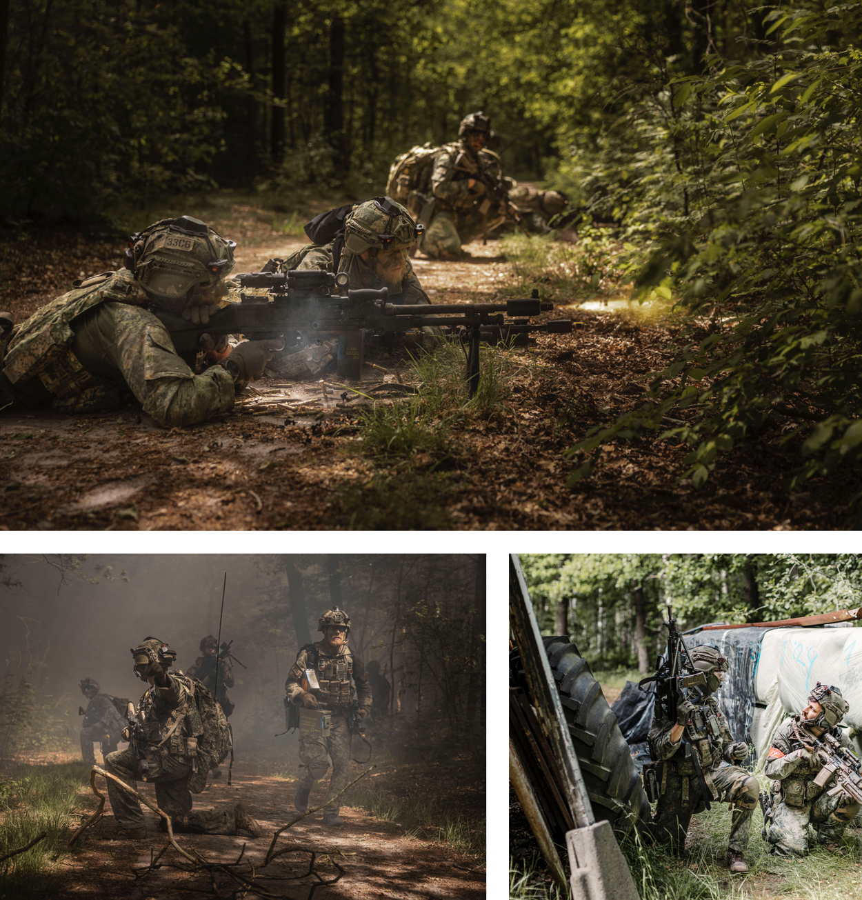 Militairen in het bos.