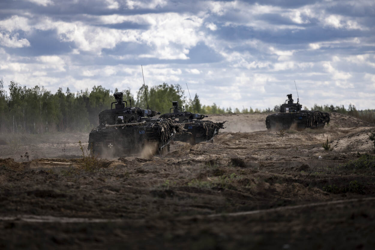 Duitse gevechtseenheden tijdens oefening Iron Wolf in Litouwen.