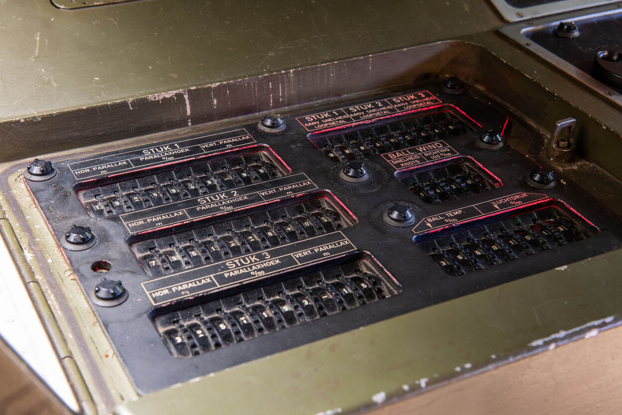 Instelschijven voor drie stukken geschut in de L4/5.