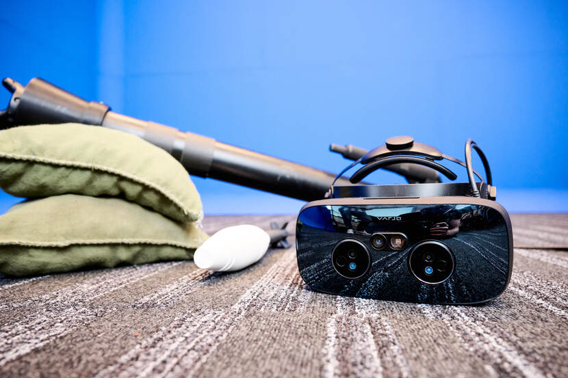 De onderdelen van de mortiersimulator.