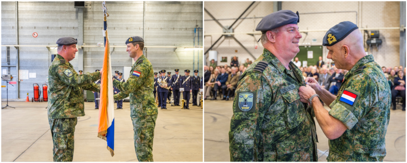 De Gruijter overhandigt de vlag aan Boissevain.
