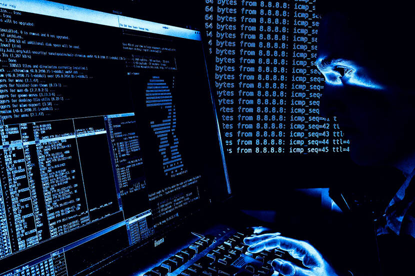 Een beeldscherm met computertaal.