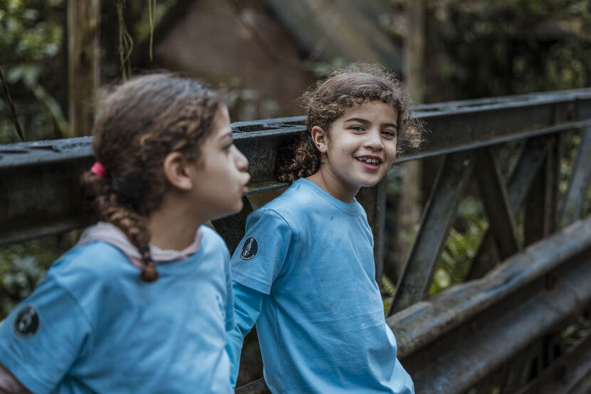 Portret van twee van de drie kinderen.