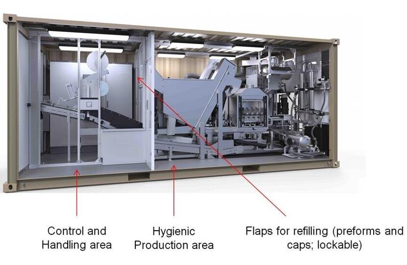 Nieuwe installaties voor Defensie die drinkwater verpakken en bottelen.