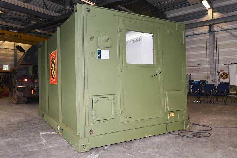 Schuilcontainer Munitiebedrijf.