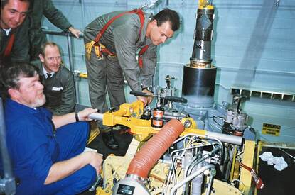 Arthur tijdens de vakopleiding op de Chinook in Philadelphia.