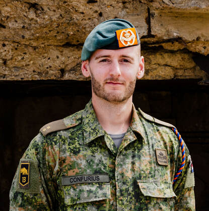 Portretfoto van eerste luitenant Thomas.